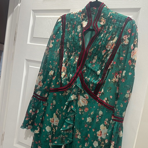 Tadashi Shoji Green Floral Dress - Picture 4 of 7